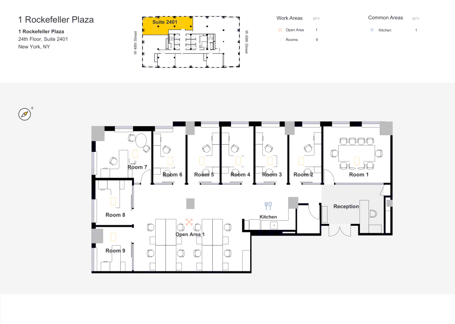 1 Rockefeller Plaza 3,933 RSF (Direct Lease) Noah & Co